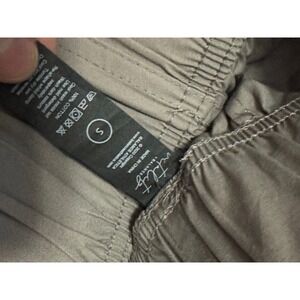 Vitality Cargo Pants Tan Elastic Waist Drawstring Detail Casual Everyday